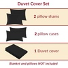 image:imageMellanni Duvet Cover Set  5 PC Iconic Collection Bedding Set  Hotel Luxury Extra Soft amp Cooling  Microfiber  Button Closure and Corner Ties Queen White1990 Black
