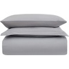 image:imageMellanni Duvet Cover Set  5 PC Iconic Collection Bedding Set  Hotel Luxury Extra Soft amp Cooling  Microfiber  Button Closure and Corner Ties Queen White1364 Light Gray