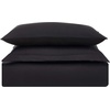 image:imageMellanni Duvet Cover Set  5 PC Iconic Collection Bedding Set  Hotel Luxury Extra Soft amp Cooling  Microfiber  Button Closure and Corner Ties Queen White1990 Black
