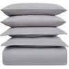image:imageMellanni Duvet Cover Set  5 PC Iconic Collection Bedding Set  Hotel Luxury Extra Soft amp Cooling  Microfiber  Button Closure and Corner Ties Queen White1364 Light Gray