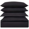 image:imageMellanni Duvet Cover Set  5 PC Iconic Collection Bedding Set  Hotel Luxury Extra Soft amp Cooling  Microfiber  Button Closure and Corner Ties Queen White1990 Black