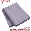 image:imageMellanni Pillow Cases  Luxury Extra Soft  Cooling Pillow Covers  2 PC Iconic Collection Pillowcases  Envelope Closure StandardQueen 20 x 30 White1357 Hazy Lilac