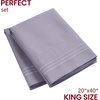 image:imageMellanni Pillow Cases  Luxury Extra Soft  Cooling Pillow Covers  2 PC Iconic Collection Pillowcases  Envelope Closure StandardQueen 20 x 30 White1357 Hazy Lilac