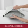 image:imageMellanni Pillow Cases  Luxury Extra Soft  Cooling Pillow Covers  2 PC Iconic Collection Pillowcases  Envelope Closure StandardQueen 20 x 30 White1364 Light Gray