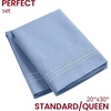 image:imageMellanni Pillow Cases  Luxury Extra Soft  Cooling Pillow Covers  2 PC Iconic Collection Pillowcases  Envelope Closure StandardQueen 20 x 30 White1561 Sky Blue