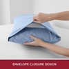 image:imageMellanni Pillow Cases  Luxury Extra Soft  Cooling Pillow Covers  2 PC Iconic Collection Pillowcases  Envelope Closure StandardQueen 20 x 30 White1573 Blue Hydrangea