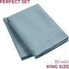 image:imageMellanni Pillow Cases  Luxury Extra Soft  Cooling Pillow Covers  2 PC Iconic Collection Pillowcases  Envelope Closure StandardQueen 20 x 30 White1583 Spa Blue