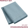 image:imageMellanni Pillow Cases  Luxury Extra Soft  Cooling Pillow Covers  2 PC Iconic Collection Pillowcases  Envelope Closure StandardQueen 20 x 30 White1583 Spa Blue