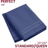 image:imageMellanni Pillow Cases  Luxury Extra Soft  Cooling Pillow Covers  2 PC Iconic Collection Pillowcases  Envelope Closure StandardQueen 20 x 30 White1593 Blue Nova