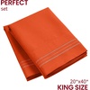 image:imageMellanni Pillow Cases  Luxury Extra Soft  Cooling Pillow Covers  2 PC Iconic Collection Pillowcases  Envelope Closure StandardQueen 20 x 30 White1667 Poppy Orange