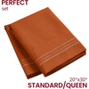 image:imageMellanni Pillow Cases  Luxury Extra Soft  Cooling Pillow Covers  2 PC Iconic Collection Pillowcases  Envelope Closure StandardQueen 20 x 30 White1678 Terracotta