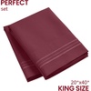 image:imageMellanni Pillow Cases  Luxury Extra Soft  Cooling Pillow Covers  2 PC Iconic Collection Pillowcases  Envelope Closure StandardQueen 20 x 30 White1785 Burgundy