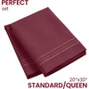 image:imageMellanni Pillow Cases  Luxury Extra Soft  Cooling Pillow Covers  2 PC Iconic Collection Pillowcases  Envelope Closure StandardQueen 20 x 30 White1785 Burgundy
