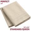 image:imageMellanni Pillow Cases  Luxury Extra Soft  Cooling Pillow Covers  2 PC Iconic Collection Pillowcases  Envelope Closure StandardQueen 20 x 30 White1812 Beige