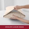 image:imageMellanni Pillow Cases  Luxury Extra Soft  Cooling Pillow Covers  2 PC Iconic Collection Pillowcases  Envelope Closure StandardQueen 20 x 30 White1812 Beige