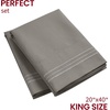 image:imageMellanni Pillow Cases  Luxury Extra Soft  Cooling Pillow Covers  2 PC Iconic Collection Pillowcases  Envelope Closure StandardQueen 20 x 30 White1875 Taupe