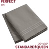 image:imageMellanni Pillow Cases  Luxury Extra Soft  Cooling Pillow Covers  2 PC Iconic Collection Pillowcases  Envelope Closure StandardQueen 20 x 30 White1875 Taupe