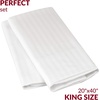 image:imageMellanni Pillow Cases  Luxury Extra Soft  Cooling Pillow Covers  2 PC Iconic Collection Pillowcases  Envelope Closure StandardQueen 20 x 30 White2102 Striped White