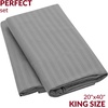 image:imageMellanni Pillow Cases  Luxury Extra Soft  Cooling Pillow Covers  2 PC Iconic Collection Pillowcases  Envelope Closure StandardQueen 20 x 30 White2364 Striped Gray  Silver