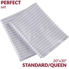 image:imageMellanni Pillow Cases  Luxury Extra Soft  Cooling Pillow Covers  2 PC Iconic Collection Pillowcases  Envelope Closure StandardQueen 20 x 30 White3394 Pinstripe Gray