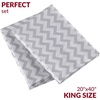 image:imageMellanni Pillow Cases  Luxury Extra Soft  Cooling Pillow Covers  2 PC Iconic Collection Pillowcases  Envelope Closure StandardQueen 20 x 30 White5364 Chevron Gray