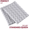 image:imageMellanni Pillow Cases  Luxury Extra Soft  Cooling Pillow Covers  2 PC Iconic Collection Pillowcases  Envelope Closure StandardQueen 20 x 30 White5364 Chevron Gray
