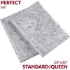 image:imageMellanni Pillow Cases  Luxury Extra Soft  Cooling Pillow Covers  2 PC Iconic Collection Pillowcases  Envelope Closure StandardQueen 20 x 30 White7394 Paisley Gray