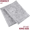 image:imageMellanni Pillow Cases  Luxury Extra Soft  Cooling Pillow Covers  2 PC Iconic Collection Pillowcases  Envelope Closure StandardQueen 20 x 30 White7394 Paisley Gray