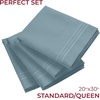 image:imageMellanni Pillow Cases Set  4 PC Iconic Collection Pillowcases  Hotel Luxury Extra Soft Cooling Pillow Covers  Wrinkle Fade Stain ResistantStandardQueen 20 x 30 Light Gray1583 Spa Blue