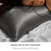 image:imageMellanni Pure Silk Pillowcase Standard Size  Perfect for Hair and Skin  Preventing Wrinkles  Easy Care  Naturally Cooling Silk Pillow Cover with Hidden Zipper Standard PinkDark Gray