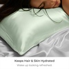 image:imageMellanni Pure Silk Pillowcase Standard Size  Perfect for Hair and Skin  Preventing Wrinkles  Easy Care  Naturally Cooling Silk Pillow Cover with Hidden Zipper Standard PinkLight Green