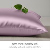 image:imageMellanni Pure Silk Pillowcase Standard Size  Perfect for Hair and Skin  Preventing Wrinkles  Easy Care  Naturally Cooling Silk Pillow Cover with Hidden Zipper Standard PinkLilac