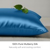 image:imageMellanni Pure Silk Pillowcase Standard Size  Perfect for Hair and Skin  Preventing Wrinkles  Easy Care  Naturally Cooling Silk Pillow Cover with Hidden Zipper Standard PinkPeacock Blue