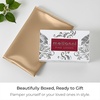 image:imageMellanni Pure Silk Pillowcase Standard Size  Perfect for Hair and Skin  Preventing Wrinkles  Easy Care  Naturally Cooling Silk Pillow Cover with Hidden Zipper Standard PinkGold