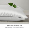 image:imageMellanni Pure Silk Pillowcase Standard Size  Perfect for Hair and Skin  Preventing Wrinkles  Easy Care  Naturally Cooling Silk Pillow Cover with Hidden Zipper Standard PinkWhite  Black Piping