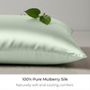 image:imageMellanni Pure Silk Pillowcase Standard Size  Perfect for Hair and Skin  Preventing Wrinkles  Easy Care  Naturally Cooling Silk Pillow Cover with Hidden Zipper Standard PinkLight Green