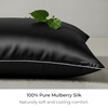 image:imageMellanni Pure Silk Pillowcase Standard Size  Perfect for Hair and Skin  Preventing Wrinkles  Easy Care  Naturally Cooling Silk Pillow Cover with Hidden Zipper Standard PinkBlack  White Piping