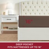image:imageMellanni Queen Fitted Sheet  Iconic Collection Bedding  Sheets with up to 16 inch Deep Pocket  Soft amp Cooling  Fade amp Stain Resistant  1 PC Queen White1877 Dark Taupe