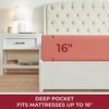 image:imageMellanni Queen Fitted Sheet  Iconic Collection Bedding  Sheets with up to 16 inch Deep Pocket  Soft amp Cooling  Fade amp Stain Resistant  1 PC Queen White1621 Coral