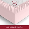 image:imageMellanni Queen Fitted Sheet  Iconic Collection Bedding  Sheets with up to 16 inch Deep Pocket  Soft amp Cooling  Fade amp Stain Resistant  1 PC Queen White1172 Blush Pink