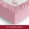 image:imageMellanni Queen Fitted Sheet  Iconic Collection Bedding  Sheets with up to 16 inch Deep Pocket  Soft amp Cooling  Fade amp Stain Resistant  1 PC Queen White1175 Pink