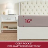 image:imageMellanni Queen Fitted Sheet  Iconic Collection Bedding  Sheets with up to 16 inch Deep Pocket  Soft amp Cooling  Fade amp Stain Resistant  1 PC Queen White1872 Tan