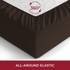 image:imageMellanni Queen Fitted Sheet  Iconic Collection Bedding  Sheets with up to 16 inch Deep Pocket  Soft amp Cooling  Fade amp Stain Resistant  1 PC Queen White1887 Brown