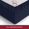 image:imageMellanni Queen Fitted Sheet  Iconic Collection Bedding  Sheets with up to 16 inch Deep Pocket  Soft amp Cooling  Fade amp Stain Resistant  1 PC Queen White1959 Navy Blue