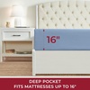 image:imageMellanni Queen Fitted Sheet  Iconic Collection Bedding  Sheets with up to 16 inch Deep Pocket  Soft amp Cooling  Fade amp Stain Resistant  1 PC Queen White1573 Blue Hydrangea