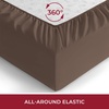 image:imageMellanni Queen Fitted Sheet  Iconic Collection Bedding  Sheets with up to 16 inch Deep Pocket  Soft amp Cooling  Fade amp Stain Resistant  1 PC Queen White1877 Dark Taupe