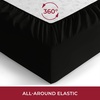 image:imageMellanni Queen Fitted Sheet  Iconic Collection Bedding  Sheets with up to 16 inch Deep Pocket  Soft amp Cooling  Fade amp Stain Resistant  1 PC Queen White1990 Black
