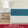 image:imageMellanni Queen Fitted Sheet  Iconic Collection Bedding  Sheets with up to 16 inch Deep Pocket  Soft amp Cooling  Fade amp Stain Resistant  1 PC Queen White1455 Teal