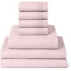image:imageMellanni Queen Sheet Set  6Piece Iconic Collection Bedding  Including 4 Pillowcases 16Inch Deep Pocket Easy Care Extra Soft Cooling Sheets Brushed Microfiber  White1172 Blush Pink