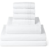 image:imageMellanni Queen Sheet Set  6Piece Iconic Collection Bedding  Including 4 Pillowcases 16Inch Deep Pocket Easy Care Extra Soft Cooling Sheets Brushed Microfiber  White1102 White